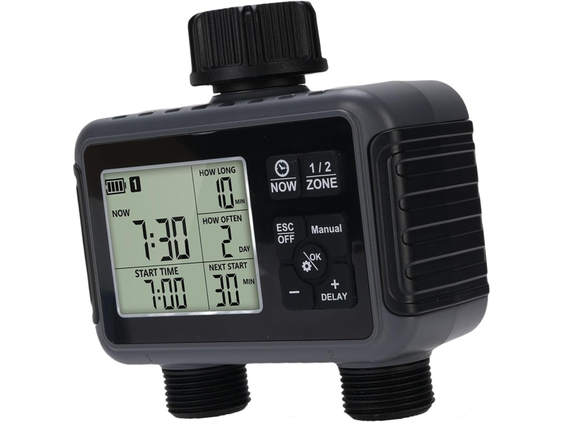 Temporizador De Irrigação Programável 2 Zonas Com Visor Led, Função