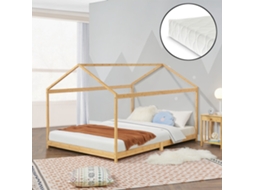 Cama Infantil Colchão [EN.CASA] Vindafjord (205 x 166 x 133,5 cm - Bambu - Castanho)