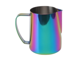 Jarra de leite em aço inoxidável de 350ml com revestimento antiaderente e utensílios de café com design reforçado Brilvibera