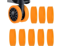 Conjunto de 8 protetores de rodas em silicone laranja BRILVIBERA
