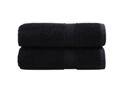 Toalhas De Mãos Premium Solund 2 Pcs 30x30 Cm 600 G/m2 Preto Wsd124115