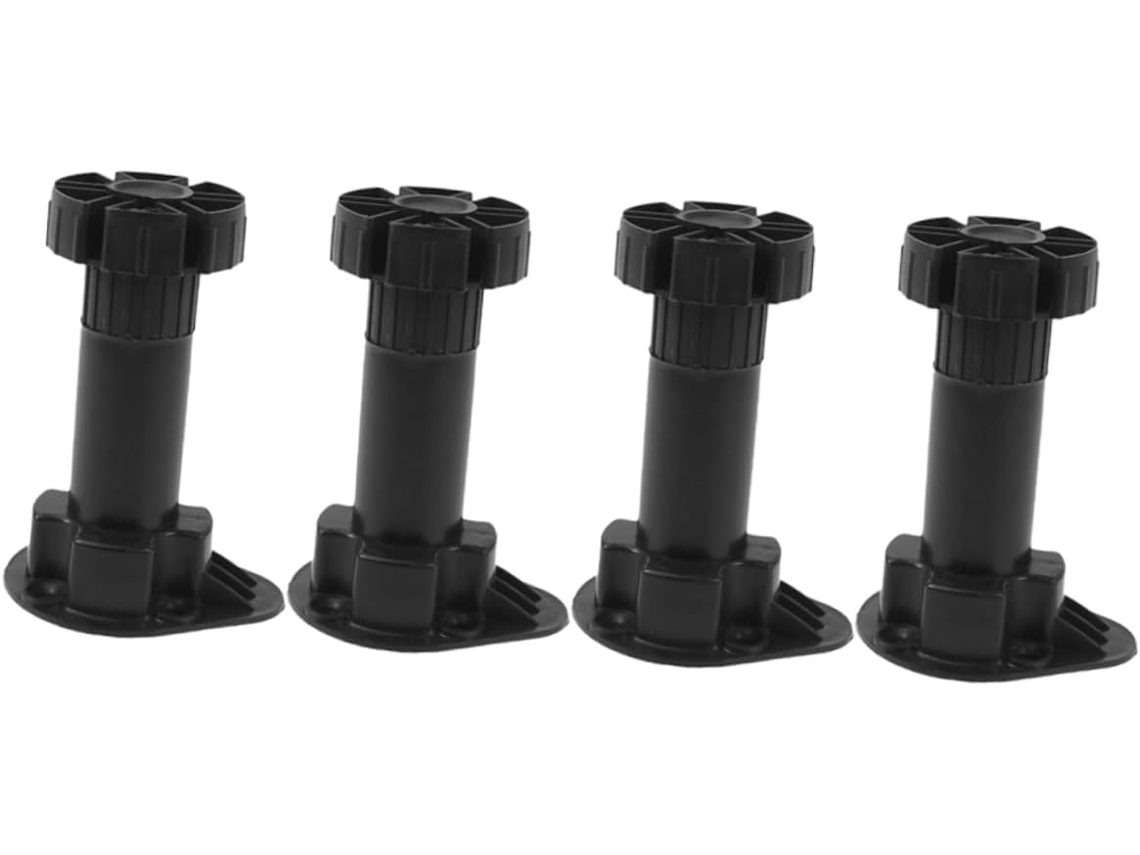 Conjunto De 4 Pés Suporte Ajustáveis Plástico Para Móveis, Elevando A Altura De Armários, Sofás E Mesas De Centro