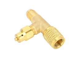Válvula de Recarga de Refrigerante de Latão 1/4 Sae 7/16 20 Unf para Ar Condicionado R22 R12