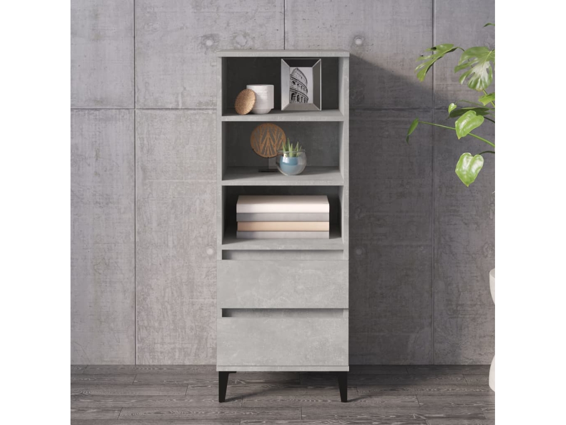 Aparador Alto 40x36x110cm Derivados de Madera Cemento Gris