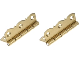 2 Dobradiças De Latão Para Tampa Piano, Douradas, Peça Única, Ferragens Robustas