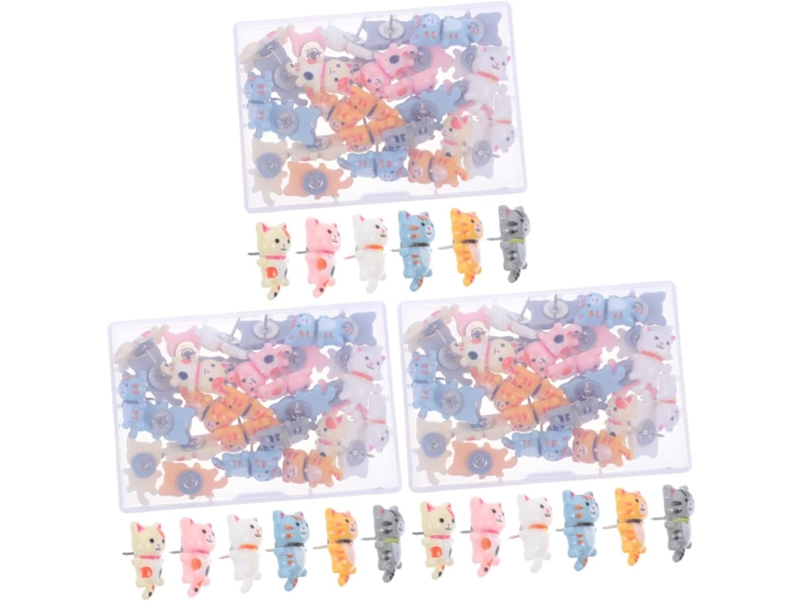 Conjunto De 90 Peças Acessórios Decorativos Em Cortiça Formato Gato