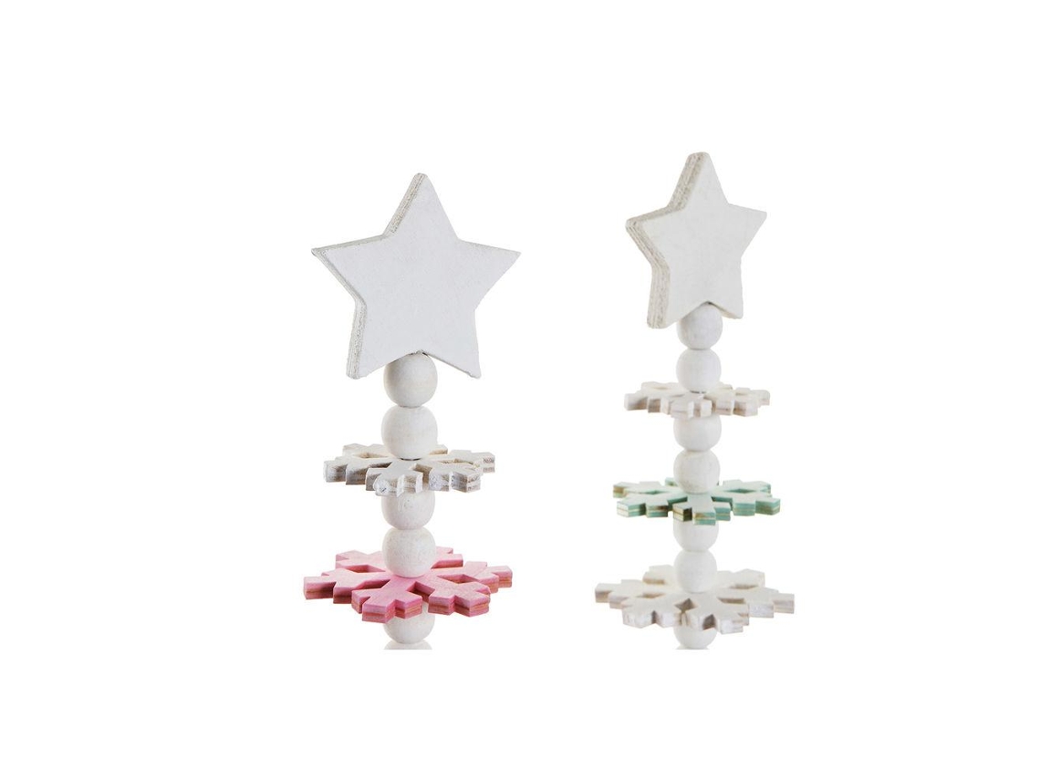 Árvore de Natal Dkd Home Decor Madeira Mdf 2 Pcs 14 X 14 X 51 Cm