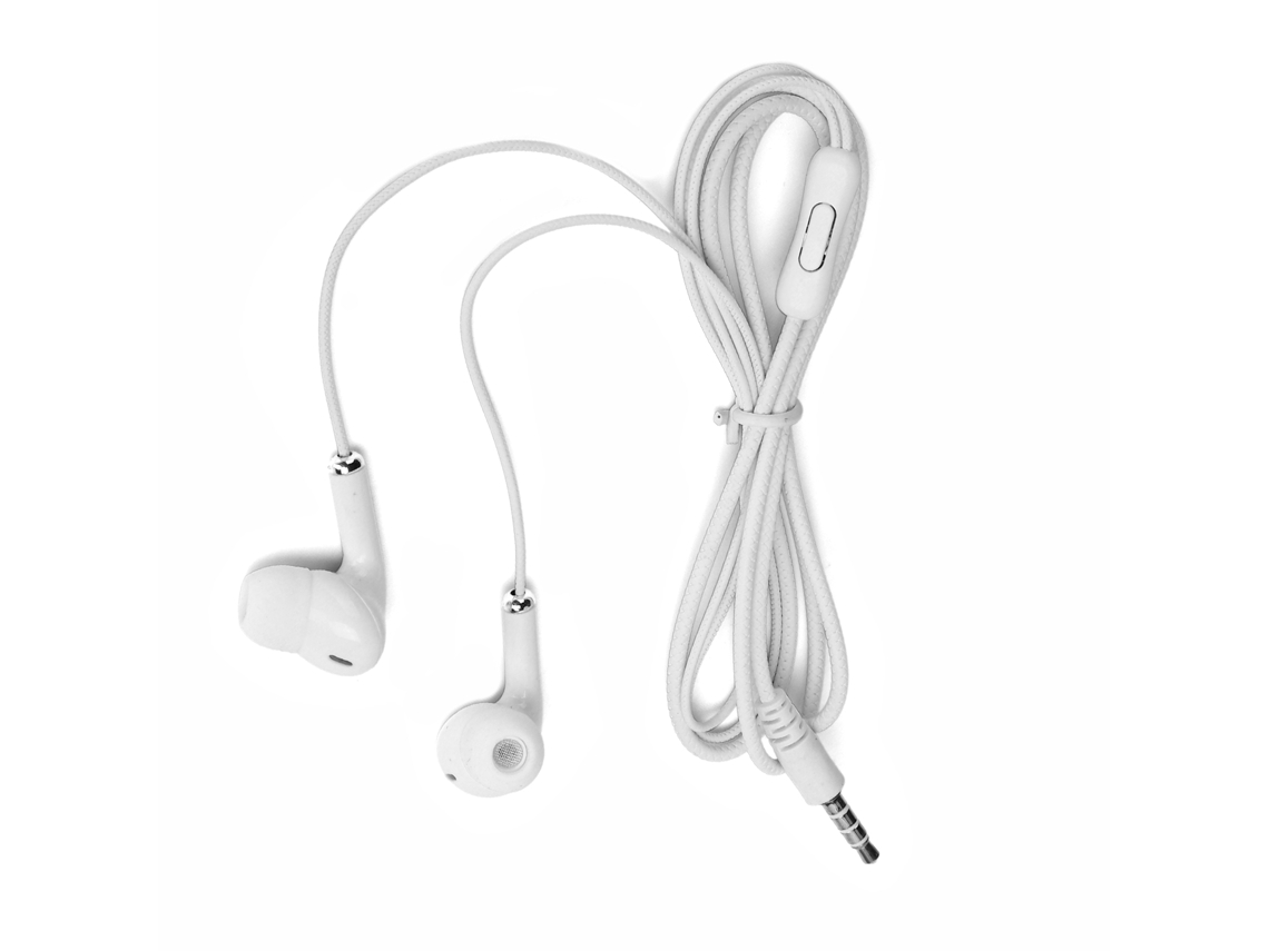 Auriculares Deportivos con cable HIFI Bass 3,5 mm UNIVERSAL con micrófono Blanco | S/MARCA
