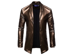 JAQUETA de Couro Falso Fasst para Homem, Manga Longa, Slim Fit, Casual | S/MARCA