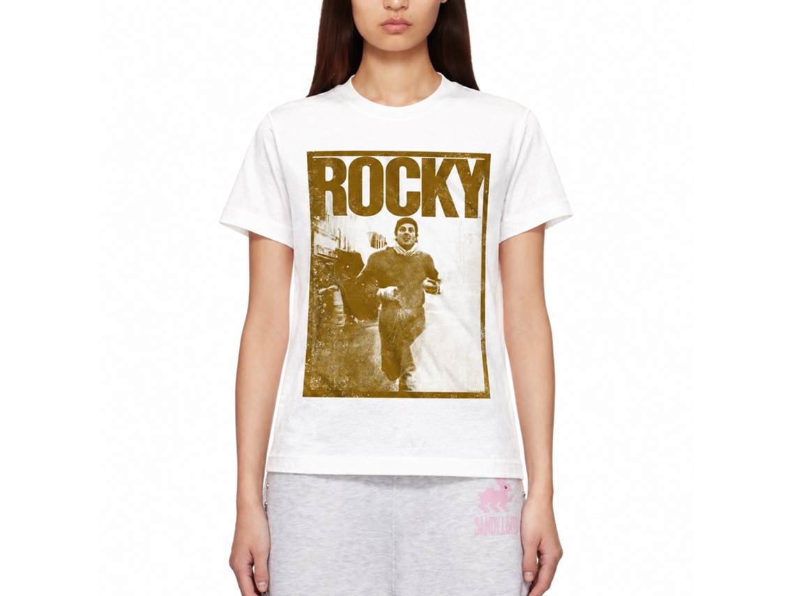 Rockinstone Rocky Movie Jogging White Adult T-shirt Size:m