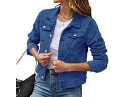 FASST Jaqueta Jeans Curta de Manga Longa para Mulher com Botões e Bolsos com S/MARCA