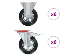 Vidaxl 12 Pcs Rodas 160 Mm
