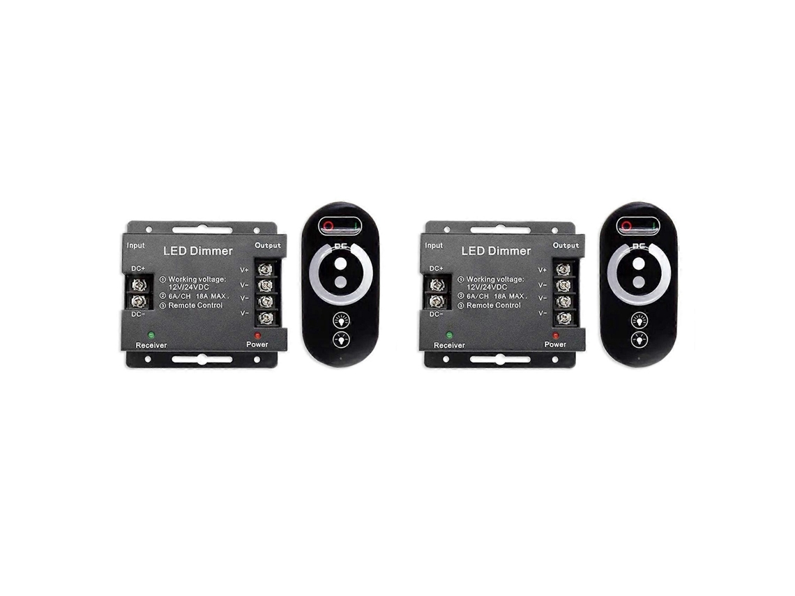 Controlador Led Monocromático 2x 18a Com Dimmer, 12v 24v, Com Controle Remoto Sem Fio Rf Sensível Ao Toque Para Barra de Luz Single Cor