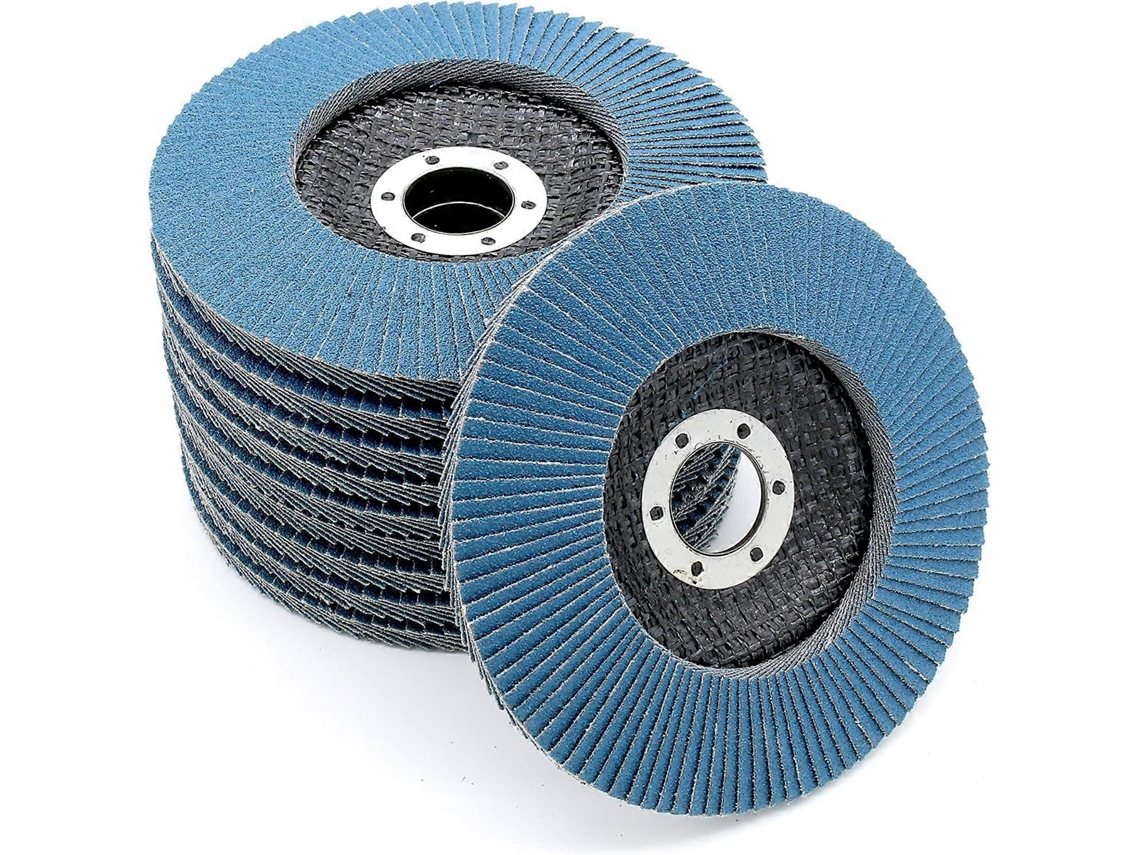 Discos Abrasivos de Aço Inoxidável de 125 mm, Grano 80, 10 peças para Esmeril Angular de Zirconia Azul S/MARCA