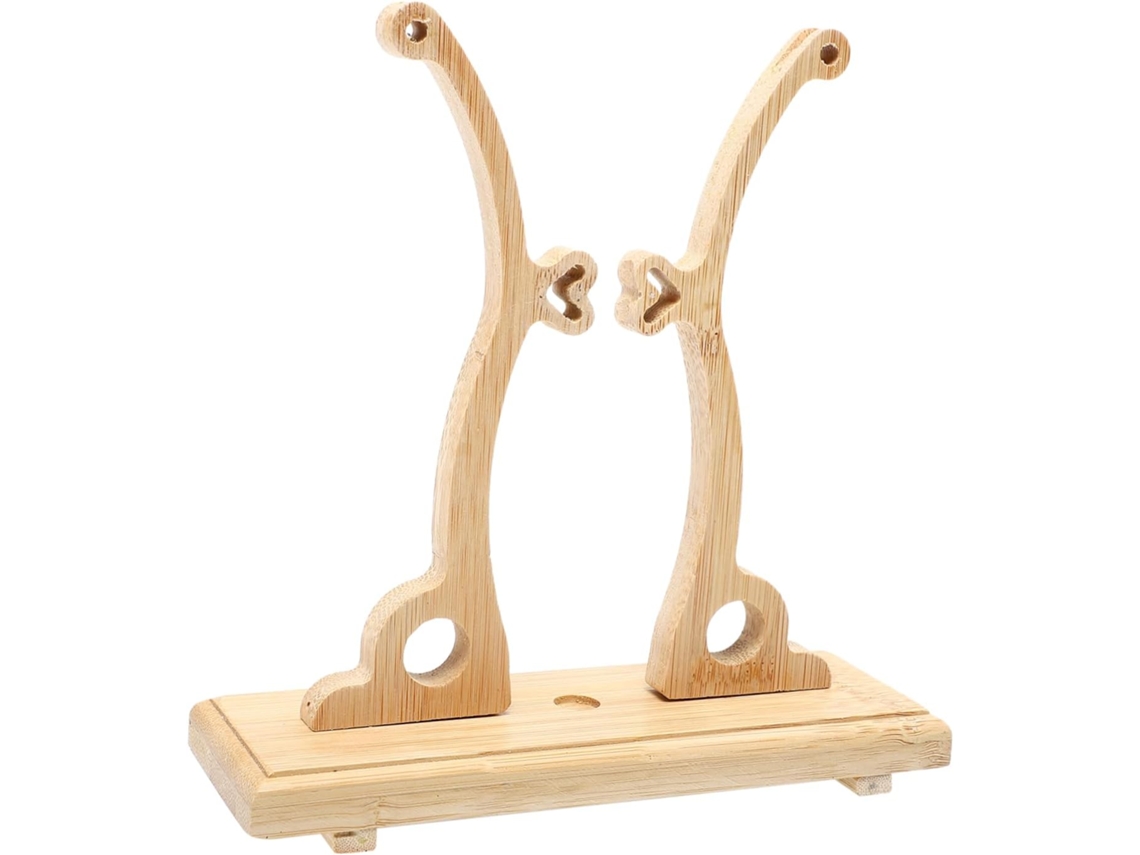 Soporte para abanico chino antiguo, soporte redondo decorativo de madera GOKOCO