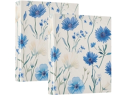 Pasta Escolar Estonia Cornflower Beauty Summer Flowers_1 De 1, 5 Polegadas, Três Carimbos Com Prancheta, Pacote Com 1 2 Pasta