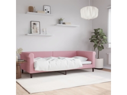 Vidaxl Sofá-cama 90x200 Cm Veludo Rosa