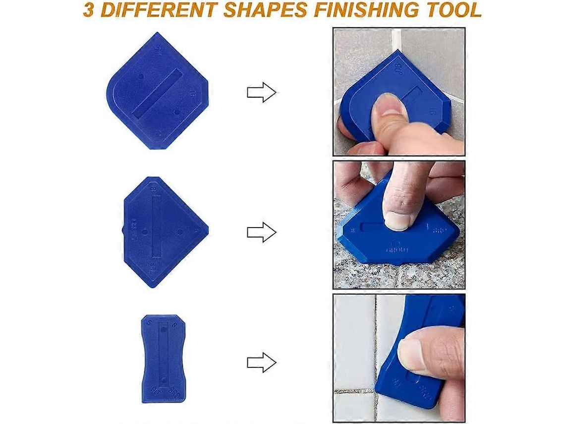 Conjunto de 35 Ferramentas de Silicone para Calafetagem, Ferramentas 3 em 1, 14 Bicos de Rejunte AQUAFORGE