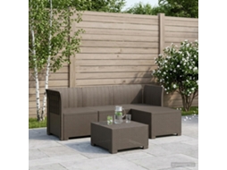 Vidaxl Sofá De Jardim Para 4 Pessoas Estilo Rattan Pp Cinzento-claro