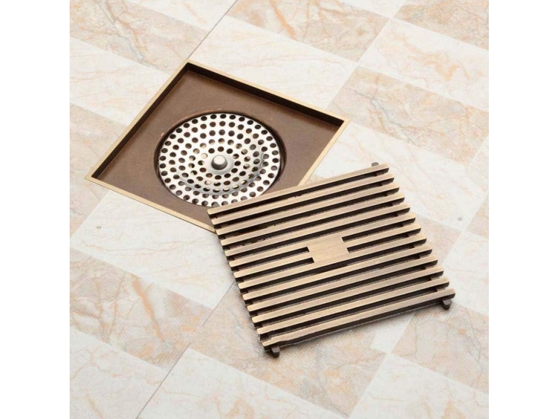 Ralo de Chão Quadrado para Chuveiro, 10 X 10 Cm AQUAFORGE
