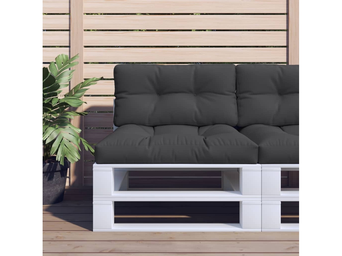 Vidaxl Almofadão Para Sofá De Paletes 80x40x12 Cm Tecido Preto