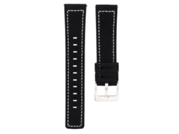 Pulseira de couro bovino para relógio Samsung Gear S2 Sport S4, preta.
