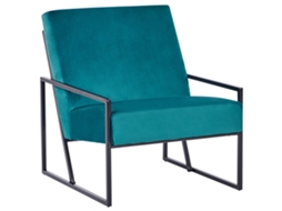 Poltrona BELIANI Delary de Veludo Azul Esverdeado 69x83x83