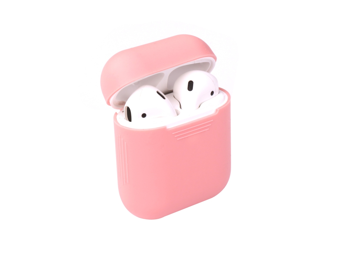 Capa Zruxe Para Airpods 1/2 Silicone Rosa (proteção Integral, Suporta Carregamento Sem Fios)