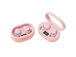 Auriculares Bluetooth Toques de impressão digital digital sem fio Macaroon Color Transparent Cover In-Ear Sports High Quality Pink