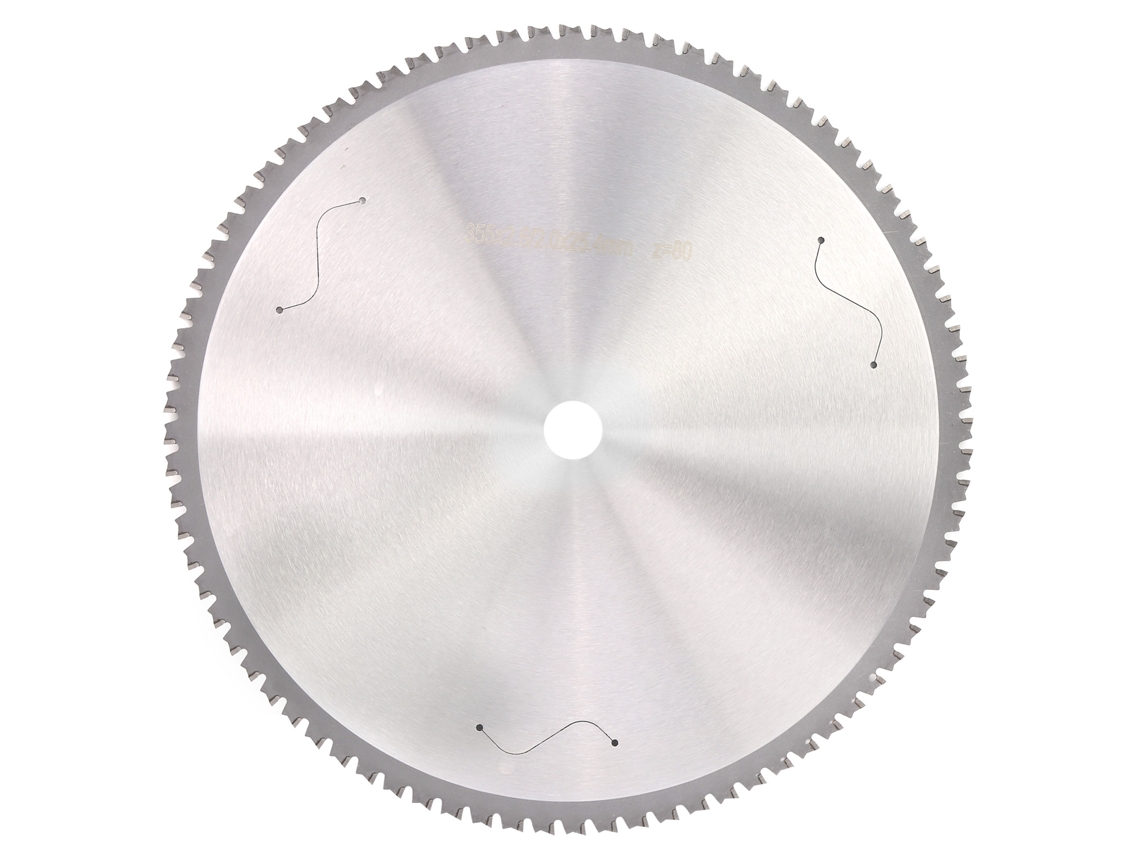 Lâmina de serra circular para corte de metal, 80 dentes, aço rápido, 355 x 2,6 x 2,0 x 25,4 mm