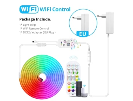 Smart 12v Led Neon Strip Rgb Luzes De Fita À Prova Dágua Decoração Regulável Com Wifi Tuya App Controle Remoto Malitai