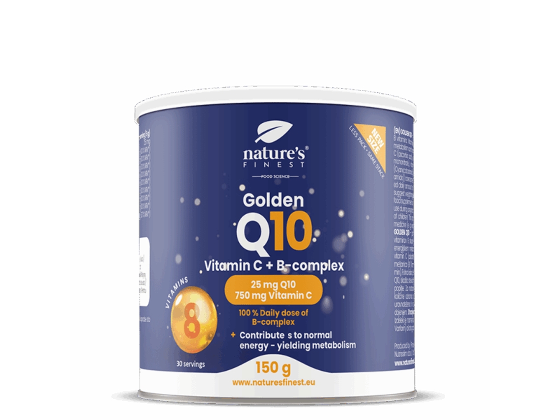 Golden Q10 Coenzima Q10, Vitamina C, Ácido Fólico e Vitaminas do Complexo B 150 G NATURES FINEST