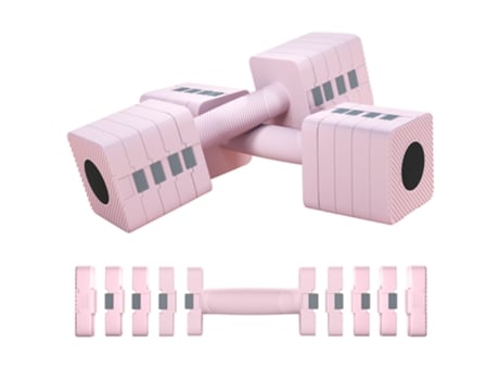 Conjunto de Halteres Aço e ABS cor Rosa 32x9x9 cm SPORTNOW