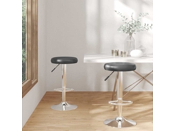 Vidaxl Bancos De Bar 2 Pcs Couro Artificial Preto