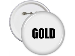 Broches Redondos Dourados com Nome e Detalhes em Preto da Diythinker para Decoração de Roupas, Multicoloridos,