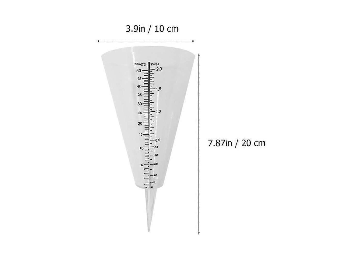 Omni 2 Unidades Medidor de Lluvia Plástico com Cone e Tubo de Ensaio para Jardim Agricultura Meteorologia
