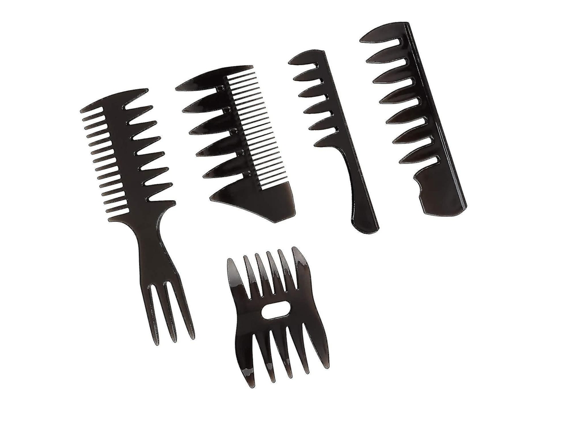 Conjunto De Pentes De Plástico, 5 Peças, Conjunto De Pentes Multifuncionais Para Modelar O Cabelo, Premium Para Homens Brilvibera