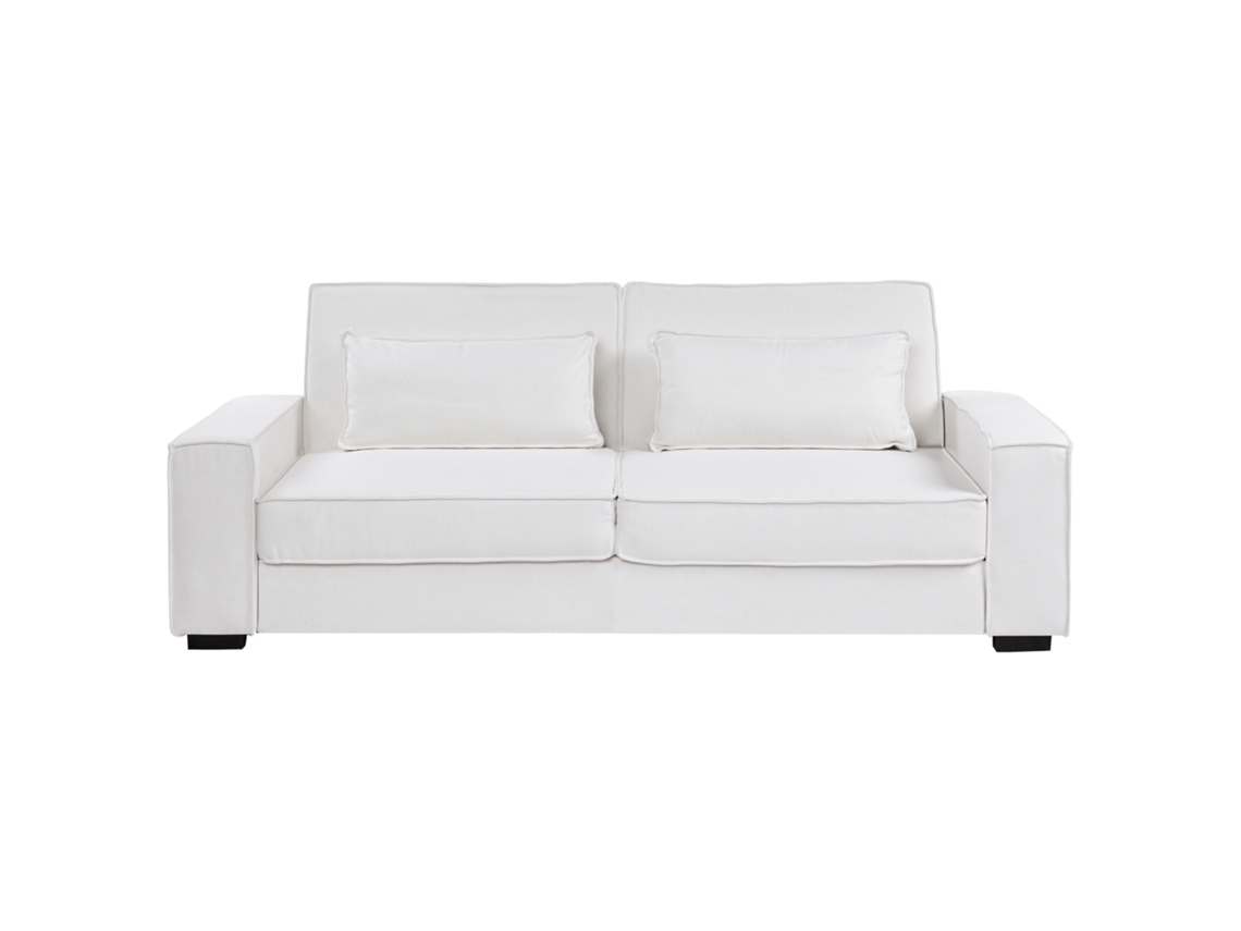 Sofá Cama Beliani Arole De Tela Blanco 231x94x88