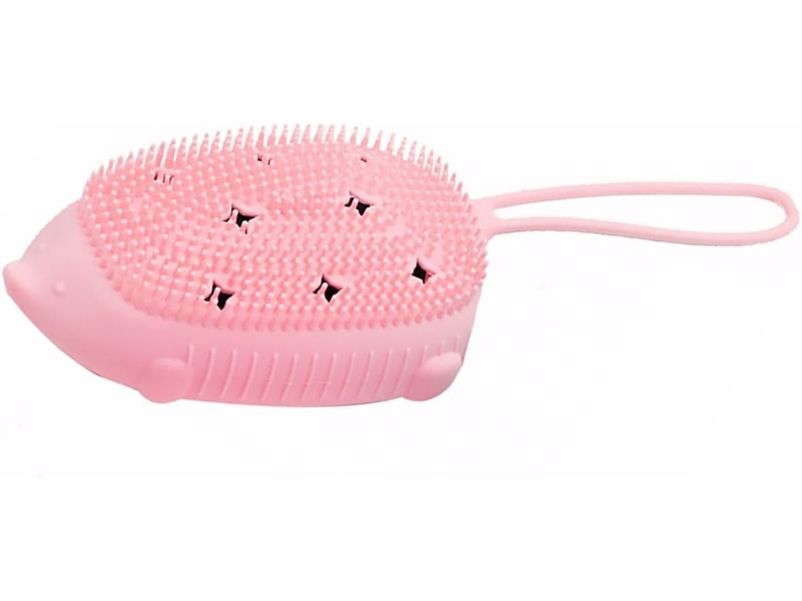 Lurelia Escova De Banho Para Bebé, Silicone Macio, Dupla Face E Com Argola