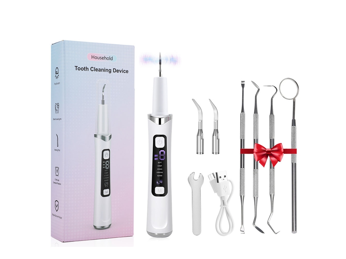 (tipo B) Irrigador Dental Ultrassônico Com 5 Luzes Led, 9 Níveis De Intensidade E Recarregável.