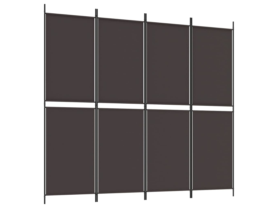 VIDAXL Biombo/Divisória Com 4 Painéis 200x180 cm Tecido Castanho