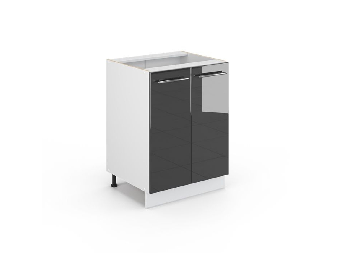 Móvel baixo de cozinha Vicco Fame-Line, antracite alto brilho, 60 cm sem bancada