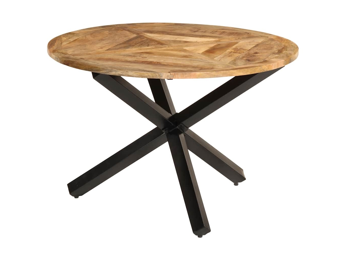 Vidaxl Mesa De Jantar Ø110x75 Cm Madeira De Mangueira Maciça Áspera