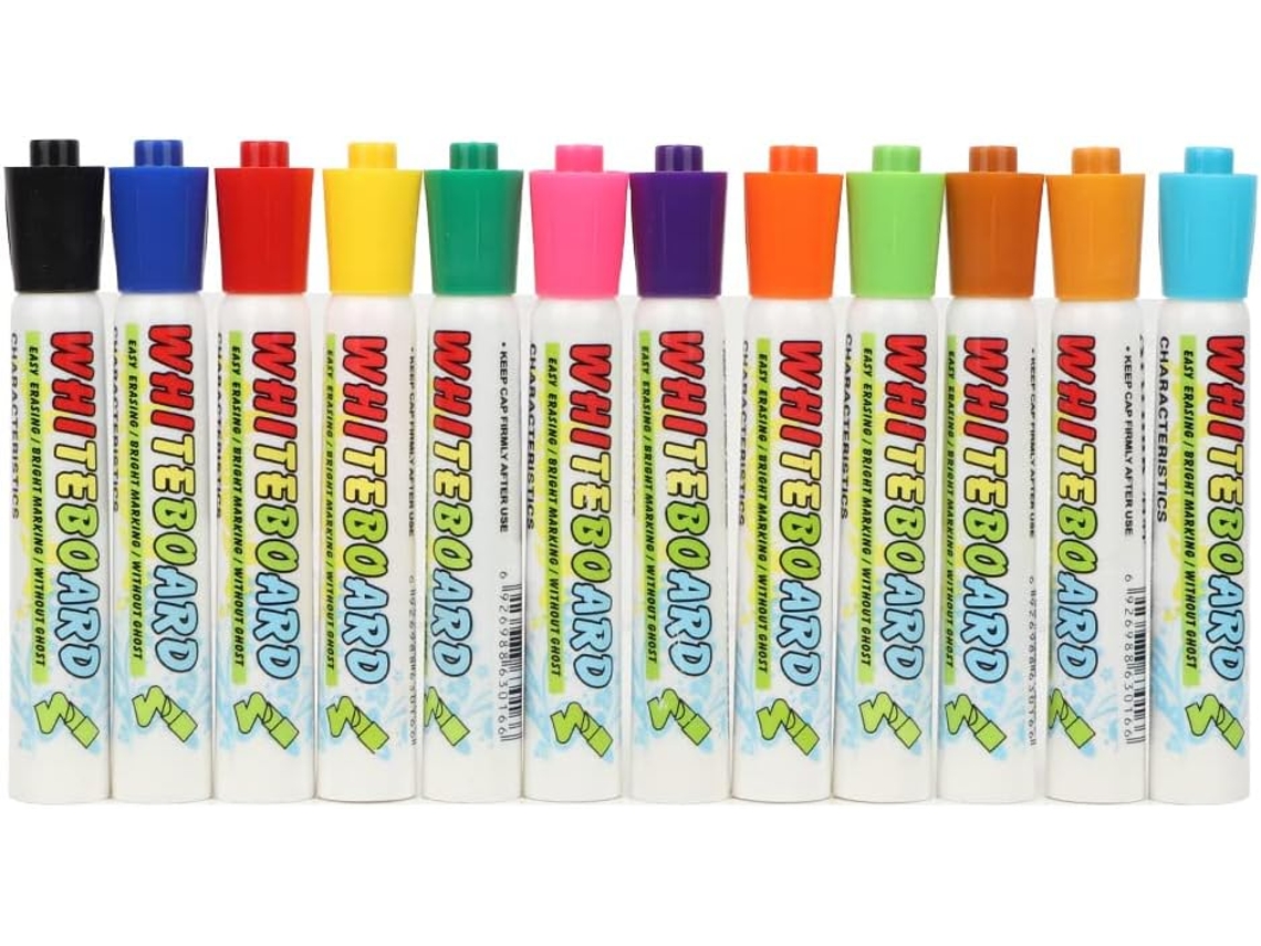 Conjunto De 12 Canetas Marcadoras Apagáveis Infantis Fáceis De Limpar