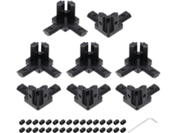 Meccanixity Conjunto De 8-conectores Canto 3-vias Para Perfis Alumínio Euro Standard 2020, Conector Com Ranhura Em T