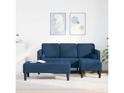 Vidaxl Conjunto De Sofás 2 Unid. Azul Poliéster