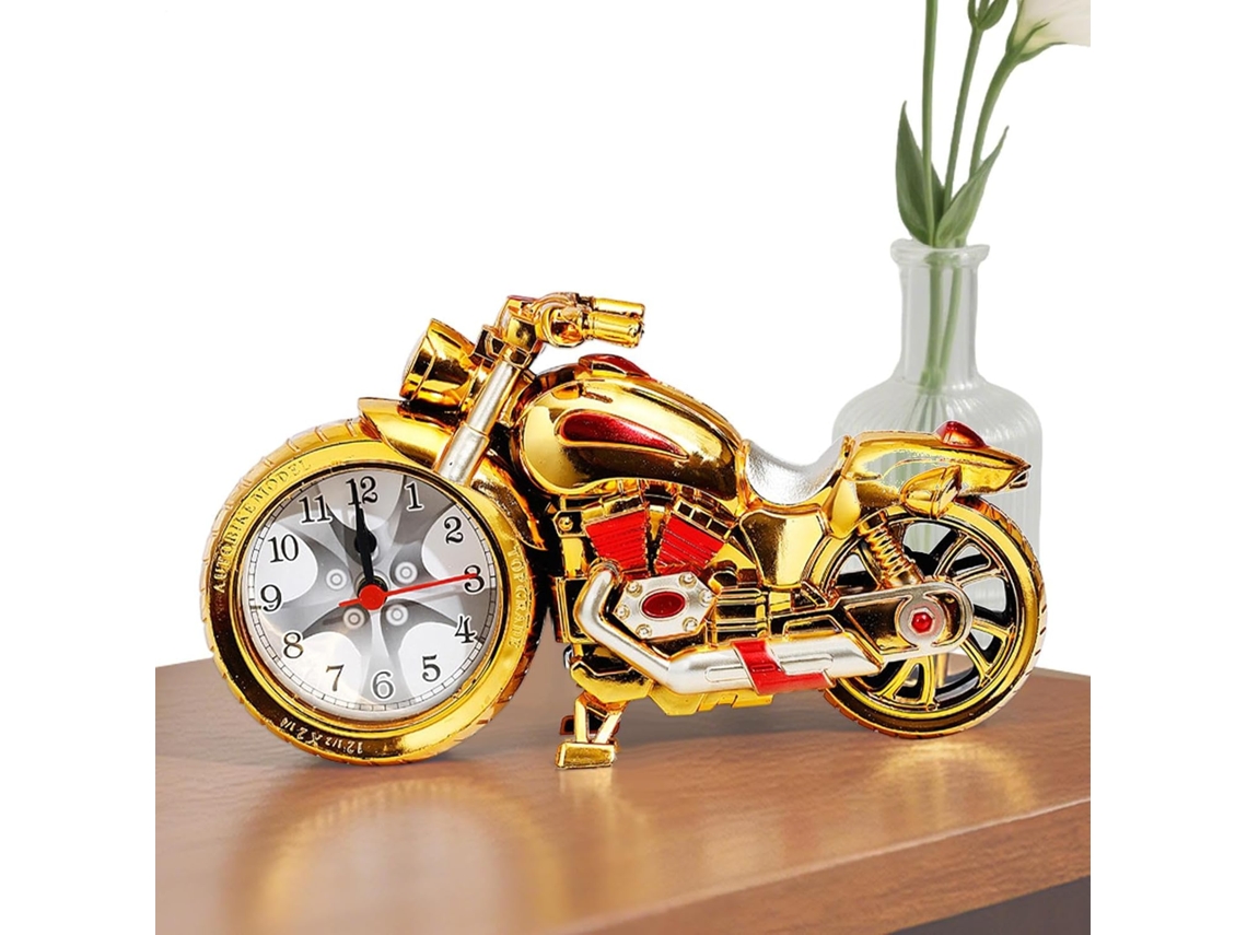 Relógio Despertador E Relógio De Mesa A Bateria Com Design Elegante De Motocicleta | Formato De Motocicleta