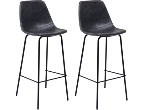 Conjunto de 2 Bancos HAPPY GARDEN Lucien (Cinzento - Polipele - 49 x 42 x 103 cm)