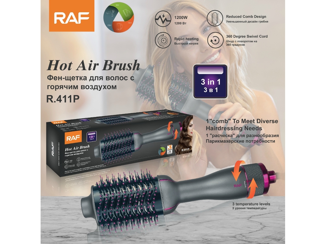Euro regras Curling Straight Duplo Uso Estilo de Cabelo 3 em 1 Pente de Ar Quente Curling Automático Secador de Cabelo Elétrico MDUG (roxo)