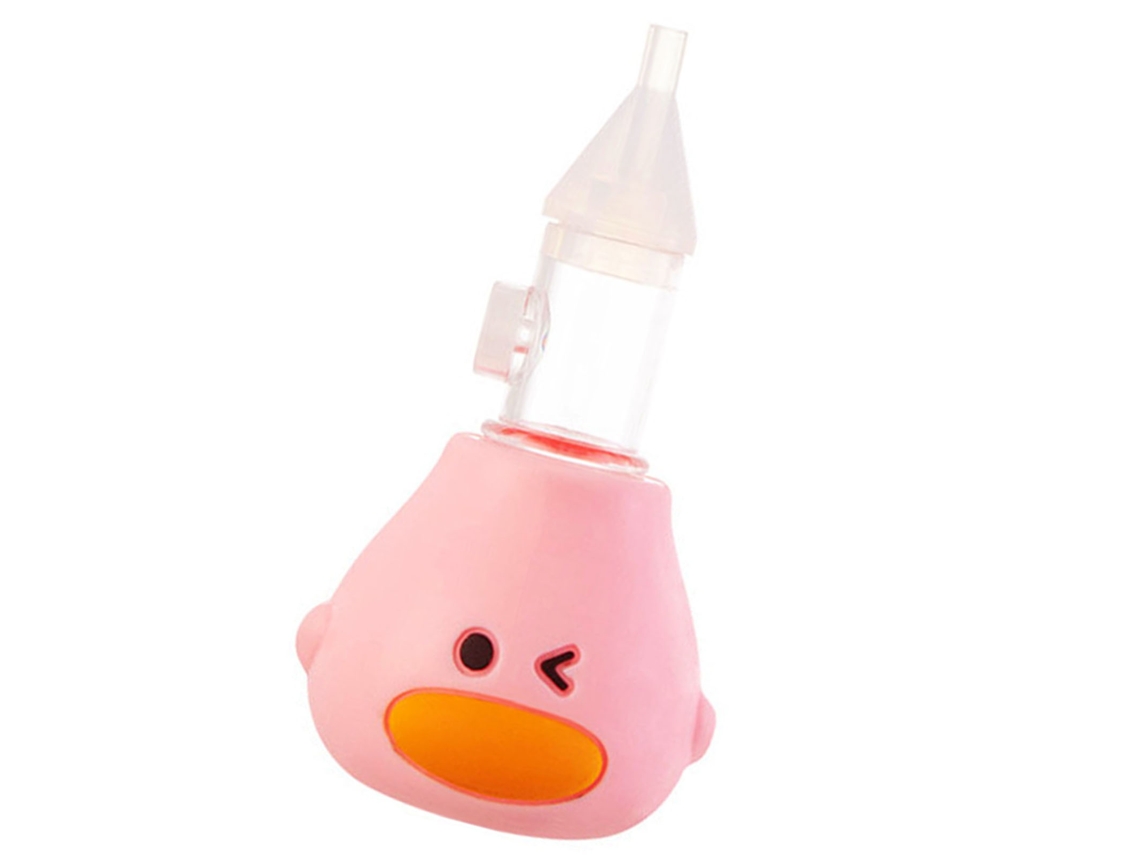 Primerox aspirador Nasal Manual para Bebê Silicone Macio Anti refluxo Aspiração Mucus Rosa Claro